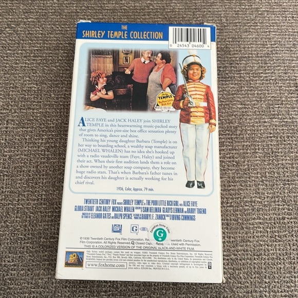 Shirley Temple VHS The Poor Little Rich Girl 1936 20th Century - Picture 2 of 4